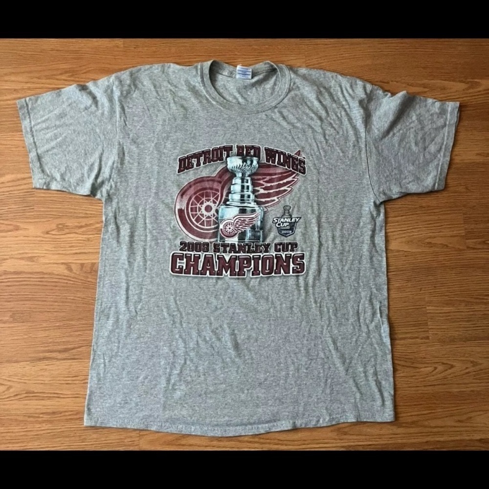 2008 Red Wings NHL Stanley Cup Champions Official Shirt Sz XL